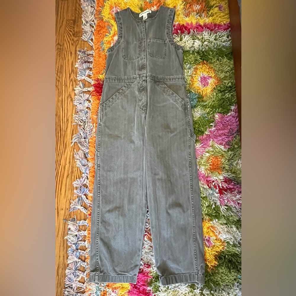 Caron Callahan TOBIAS JUMPSUIT SLATE HERRINGBONE TWILL